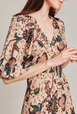 Dana Crepe Midi Dress Cream Jacobean Floral -Ghost Store D07G030 Z87 28984 650px 964px