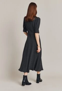 Wilma Crepe Midi Dress Black Spot -Ghost Store D07G034 Z14 28856 650px 964px