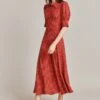 Wilma Crepe Midi Dress Red Spot