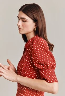 Wilma Crepe Midi Dress Red Spot 3 Wilma Crepe Midi Dress Red Spot -Ghost Store D07G034 Z78 29043 650px 964px