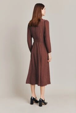 Lucinda Satin Midi Dress Russet Spot -Ghost Store D07G040 Z15 28902 650px 964px