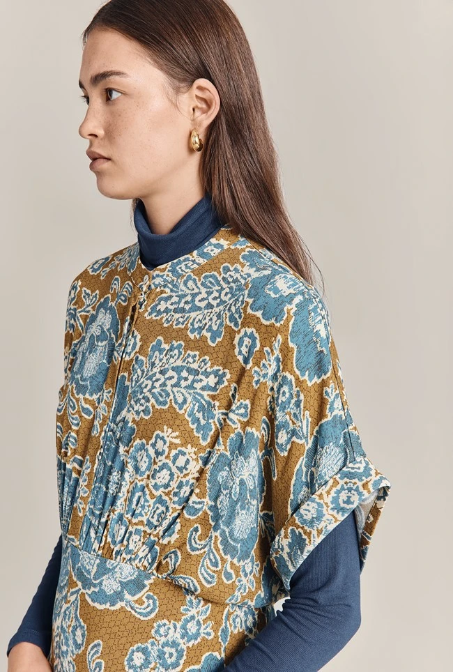 Harriet Crepe Midi Dress Blue Tapestry Harriet Crepe Midi Dress Blue Tapestry -Ghost Store D07G044 Z06 29159 650px