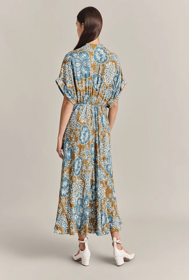 Harriet Crepe Midi Dress Blue Tapestry Harriet Crepe Midi Dress Blue Tapestry -Ghost Store D07G044 Z06 29163 650px