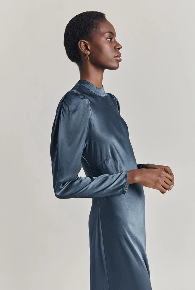 Harper Satin Midi Dress Dark Blue Harper Satin Midi Dress Dark Blue -Ghost Store D07G053 K06 30004 650px