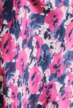 Harper Satin Midi Dress Pink Poppies -Ghost Store D07G053 Z10 29537 650px 964px