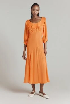 Poppy Polka Dot Godet Georgette Dress 4 Poppy Polka Dot Godet Georgette Dress -Ghost Store D08G052 Z23 31455 650px 964px