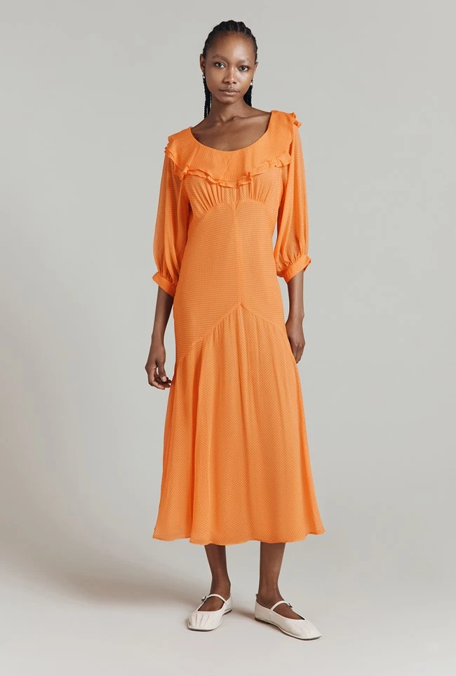 Poppy Polka Dot Godet Georgette Dress Poppy Polka Dot Godet Georgette Dress -Ghost Store D08G052 Z23 31455 650px