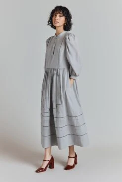 Nova Cotton Embroidered Midi Dress -Ghost Store D08G054A B42 31646 650px 964px