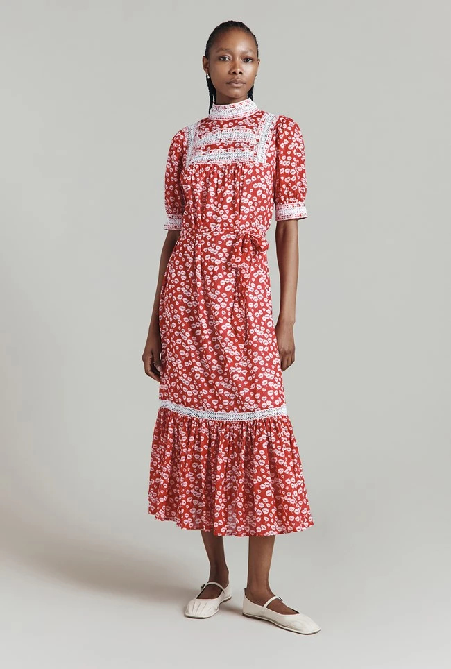 Josephine Ditsy Floral Printed Cotton Lace Trim Dress Josephine Ditsy Floral Printed Cotton Lace Trim Dress -Ghost Store D08G055A Z24 31479 650px