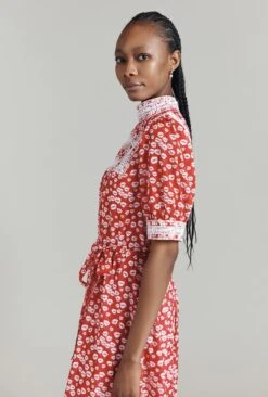 Josephine Ditsy Floral Printed Cotton Lace Trim Dress 3 Josephine Ditsy Floral Printed Cotton Lace Trim Dress -Ghost Store D08G055A Z24 31480 650px 964px