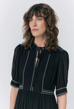 Emma Georgette Embroidered Midi Dress 2 Emma Georgette Embroidered Midi Dress -Ghost Store D09G016 A01 33085 650px 964px