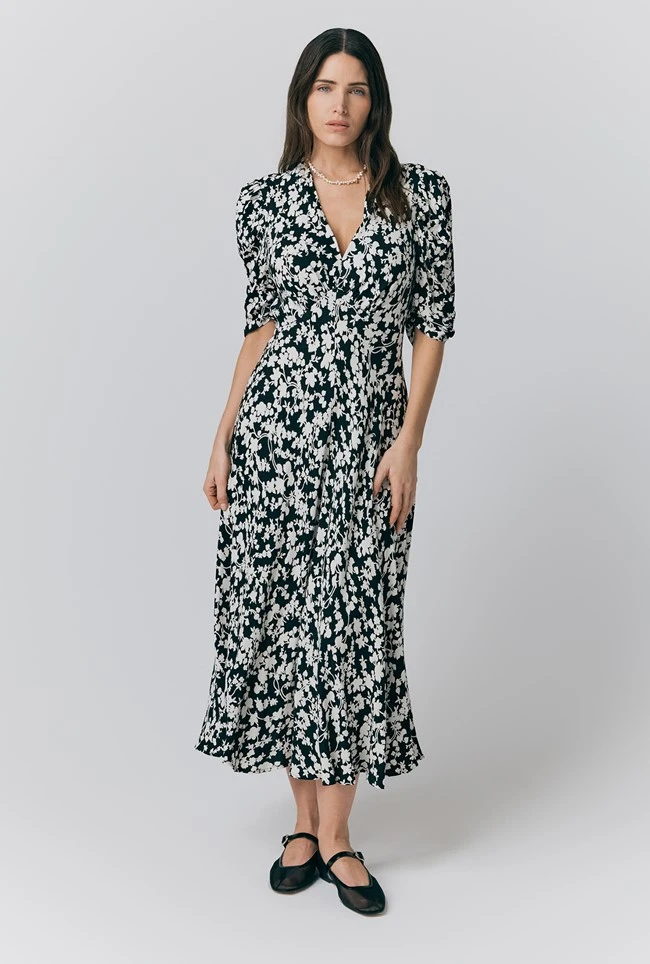 Madi Crepe Floral Midi Dress Madi Crepe Floral Midi Dress -Ghost Store D09G022 Z45 32860 650px