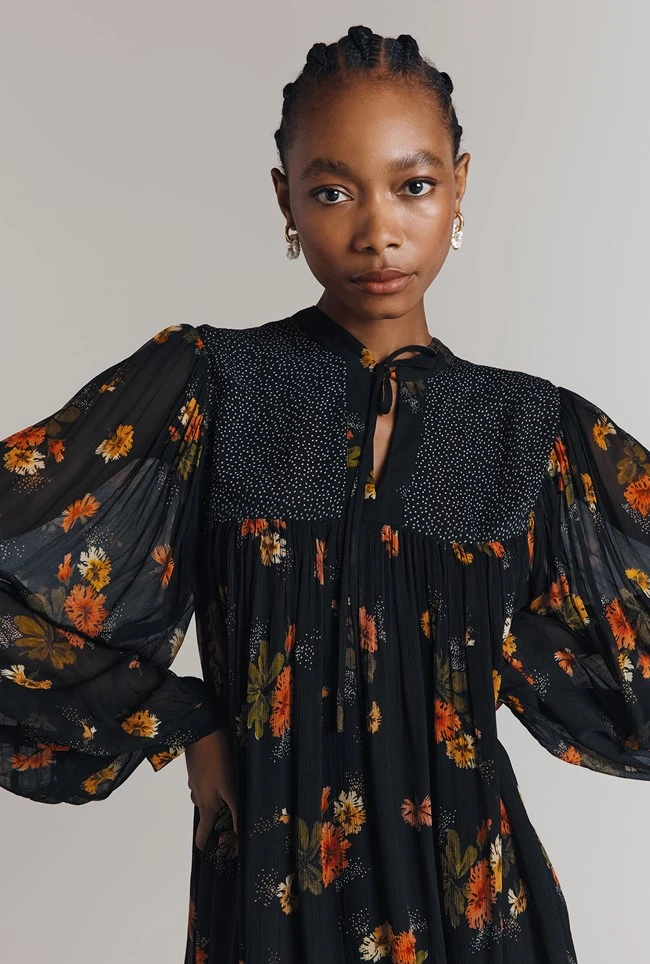 Penelope Mixed Floral Print Dress Penelope Mixed Floral Print Dress -Ghost Store D09G036 Z47 32417 650px