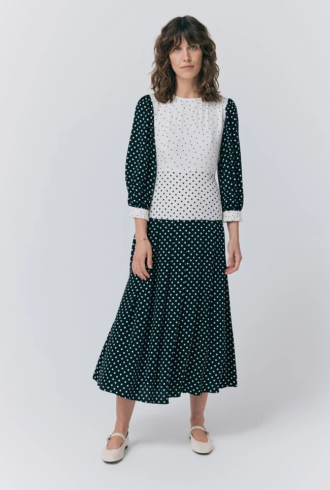 Iris Crepe Polka Dot Midi Dress Iris Crepe Polka Dot Midi Dress -Ghost Store D09G057 Z65 33077 650px