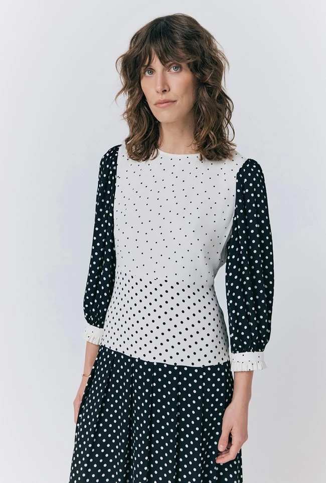 Iris Crepe Polka Dot Midi Dress Iris Crepe Polka Dot Midi Dress -Ghost Store D09G057 Z65 33078 650px