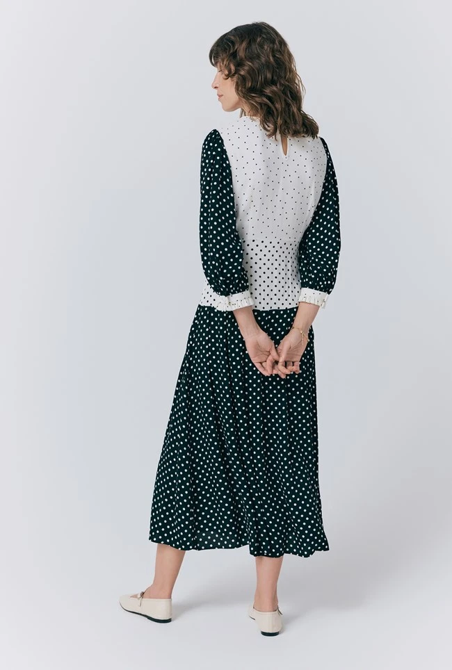 Iris Crepe Polka Dot Midi Dress Iris Crepe Polka Dot Midi Dress -Ghost Store D09G057 Z65 33080 650px