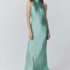 Amaia Halter Neck Satin Maxi Dress