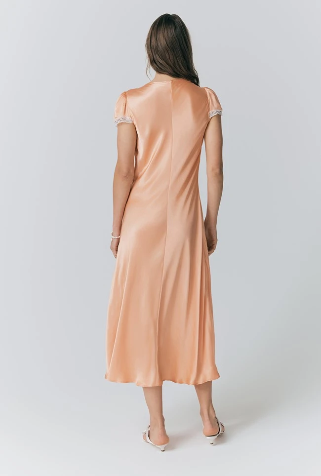 Lillie Lace Trim Satin Dress Lillie Lace Trim Satin Dress -Ghost Store D10G003 F04 32823 650px