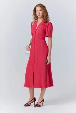 Rowan Button Crepe Midi Tea Dress -Ghost Store D10G021 H61 33439 650px 964px