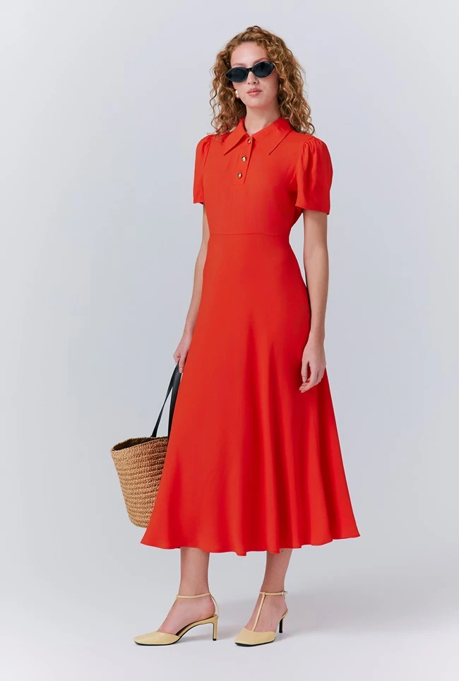 Verity Crepe Button Midi Dress Verity Crepe Button Midi Dress -Ghost Store D10G024 G01 33468 650px