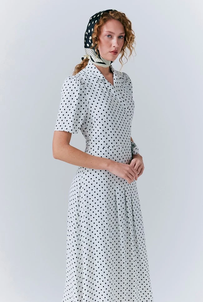 Giselle Crepe Polka Dot Wrap Dress Giselle Crepe Polka Dot Wrap Dress -Ghost Store D10G030 Z08 33362 650px