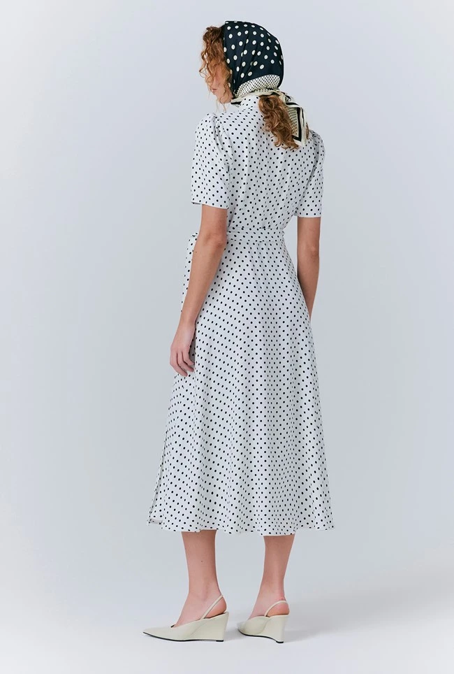Giselle Crepe Polka Dot Wrap Dress Giselle Crepe Polka Dot Wrap Dress -Ghost Store D10G030 Z08 33364 650px