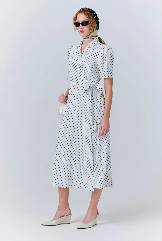 Giselle Crepe Polka Dot Wrap Dress Giselle Crepe Polka Dot Wrap Dress -Ghost Store D10G030 Z08 33442 650px