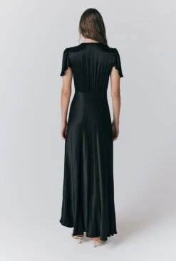 Delphine Button Satin Maxi Dress -Ghost Store D10G035 A01 33760 650px 964px