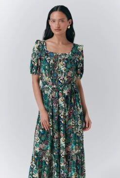 Georgia Tiered Floral Midi Dress -Ghost Store D10G038 Z78 33571 650px 964px