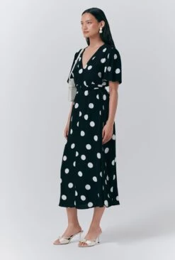 Jess Crepe Polka Dot Midi Tea Dress -Ghost Store D10G039 Z14 33656 650px 964px