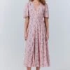 Jess Crepe Floral Midi Tea Dress