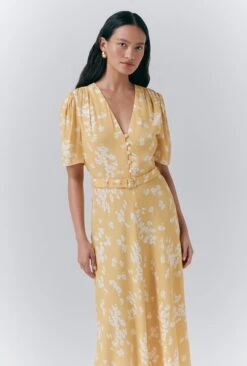 Jemima Crepe Floral Belted Midi Dress -Ghost Store D10G043 Z79 33605 650px 964px