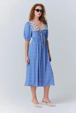 Nellie Crepe Collared Midi Smock Dress 2 Nellie Crepe Collared Midi Smock Dress -Ghost Store D10G047 Z82 33529 650px 964px