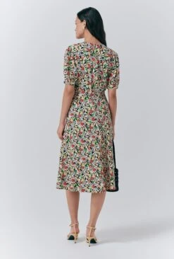 Dotty Crepe Floral Short Tea Dress -Ghost Store D10G049 Z84 33694 650px 964px
