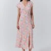 Blair Crepe Floral Sleeveless Midi Dress