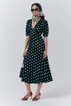 Alma Crepe Polka Dot Midi Dress -Ghost Store D10G054 Z27 33666 650px 964px