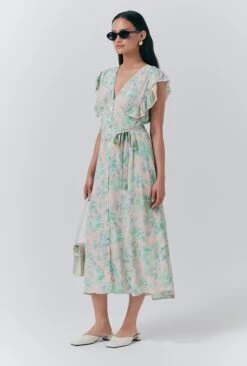 Lucia Crepe Floral Belted Midi Dress -Ghost Store D10G056 Z91 33660 650px 964px