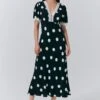 Belle Crepe Polka Dot Midi Tea Dress