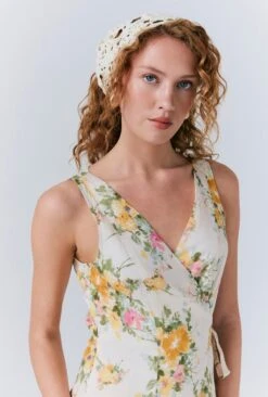 Julia Cotton Floral Midi Wrap Dress -Ghost Store D10G058 Z93 33491 650px 964px