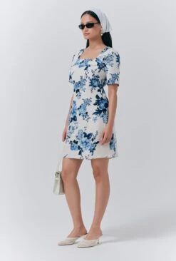 Reanna Linen Floral Short Dress 2 Reanna Linen Floral Short Dress -Ghost Store D10G060 Z92 33671 650px 964px