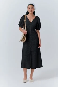 Selina Embroidered Cotton Midi Dress