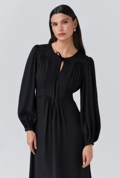 Layla Crepe Tie Neck Midi Dress -Ghost Store D11G006 A01 33829 650px 964px