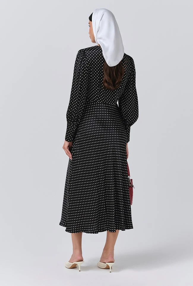Fiona Satin Polka Dot Midi Dress Fiona Satin Polka Dot Midi Dress -Ghost Store D11G020 Z14 33938 650px