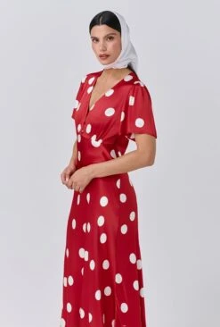 Elizabeth Polka Dot Satin Midi Tea Dress 3 Elizabeth Polka Dot Satin Midi Tea Dress -Ghost Store D11G022 Z49 33970 650px 964px