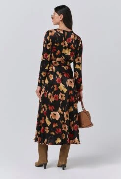 Sophia Floral Boat Neck Midi Dress -Ghost Store D11G032 Z66 33953 650px 964px