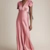 Delphine Satin Maxi Dress Pink