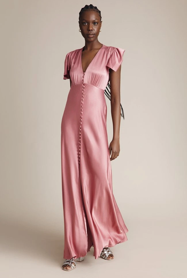 Delphine Satin Maxi Dress Pink Delphine Satin Maxi Dress Pink -Ghost Store DF46CA H50 26493 650px