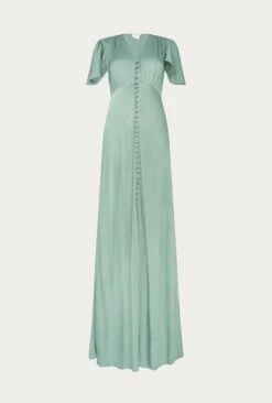 Delphine Satin Maxi Dress Soft Green 4 Delphine Satin Maxi Dress Soft Green -Ghost Store DF46CA J61 26502 650px 964px