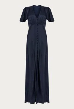 Delphine Satin Maxi Dress Navy -Ghost Store DF46CA K10 22979 650px 964px