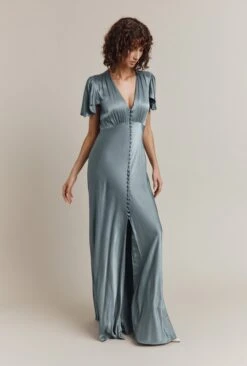 Delphine Satin Maxi Dress Slate Blue 2 Delphine Satin Maxi Dress Slate Blue -Ghost Store DF46CA K76 24885 650px 964px